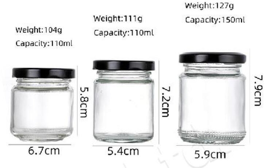 Clear Empty Square Honey Food Glass Jar Packaging With Metal Lid 50ml - 650ml