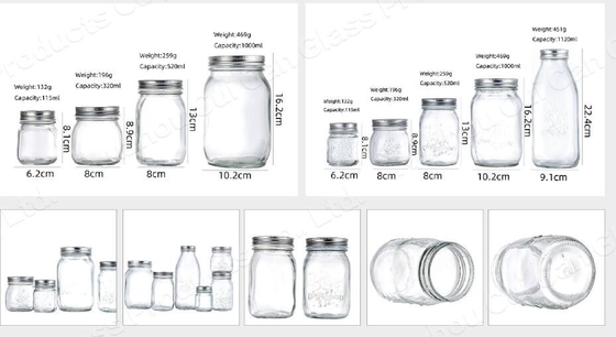 Customized Food Glass Jar Bottles For Beverages Fruit Vegetables Soda