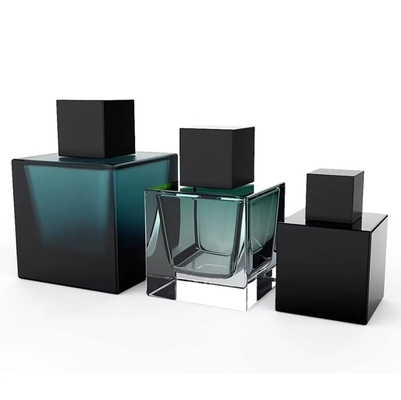 High quality Luxury Square Design 30ml 50ml Glass Empty Customized Spray Perfume Bottle With Lid
