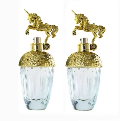 50ML 80ML High Quality Arabic Perfume Spray Bottle Round Atomizer Glass Spray Perfume Bottle With Silver Gold Lid