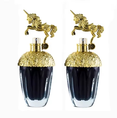 50ML 80ML High Quality Arabic Perfume Spray Bottle Round Atomizer Glass Spray Perfume Bottle With Silver Gold Lid