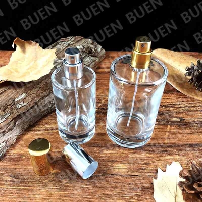 Round Glass Perfume Spray Bottles Decal Empty Perfume Bottles 50ml