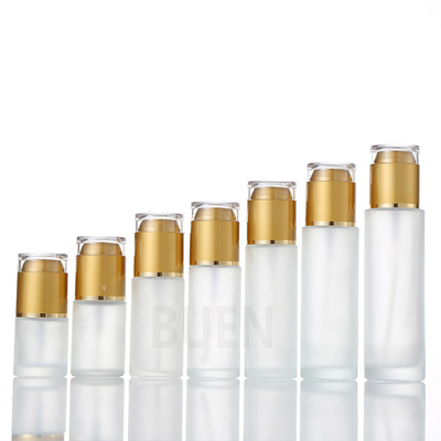 Screw Glass Frosted Glass Cosmetic Jars Cylinder Shape Glass Lotion Jars