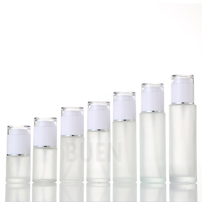 Screw Glass Frosted Glass Cosmetic Jars Cylinder Shape Glass Lotion Jars