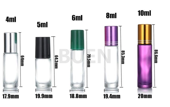 10ML Glass Roll On Bottle Essential Oil, Empty Roller Ball Bottles