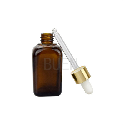 Dark Brown Forsted Glass Dropper Bottle Square ISO90001 50ml
