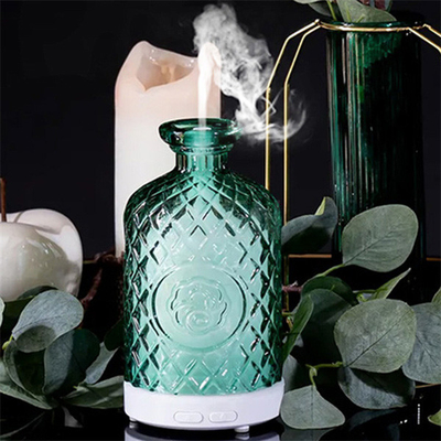 LED Light Electric Glass Oil Diffuser Home Fragrance Climp Neck USB