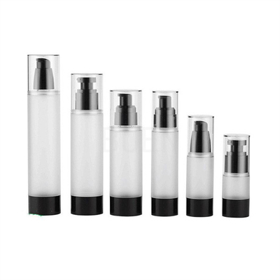Black PP Airless Bottle Round Empty Lotion Bottle Eco Friendly