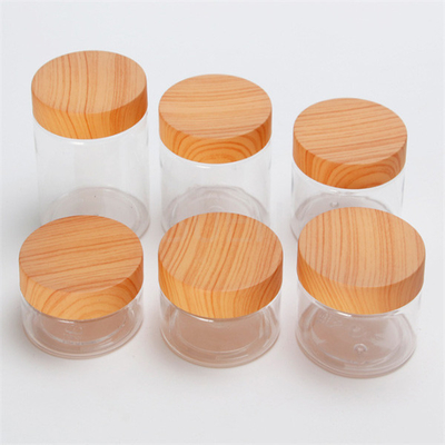 Eco Plastic Cosmetic Jars Skincare Cosmetic Cream Containers Bamboo