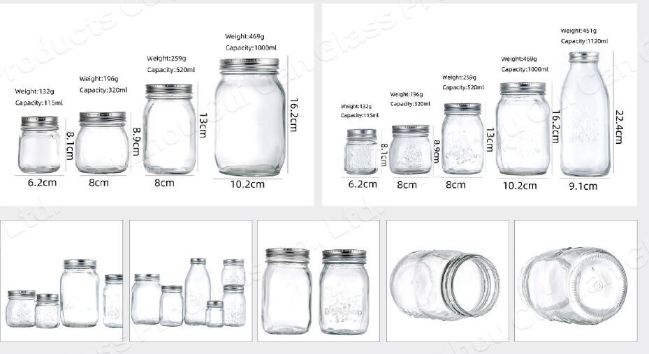 Customized Food Glass Jar Bottles For Beverages Fruit Vegetables Soda