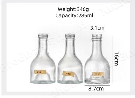 Transparent Round Empty Flint Food Glass Jar For Liquor Wine Vodka Tequila Bottle