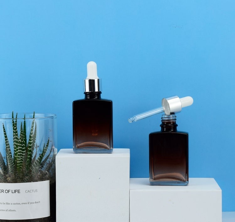 30ml Square Glass Essential Oil Bottle Travel Dropper Bottle