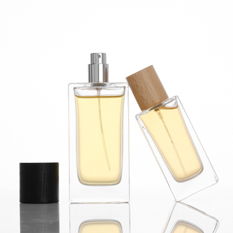 Custom Printed Square Empty Glass Perfume Bottle 50ml Capacity