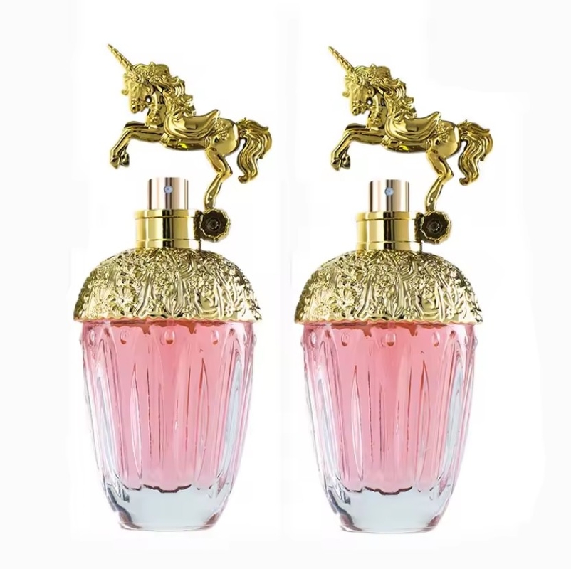 50ML 80ML High Quality Arabic Perfume Spray Bottle Round Atomizer Glass Spray Perfume Bottle With Silver Gold Lid