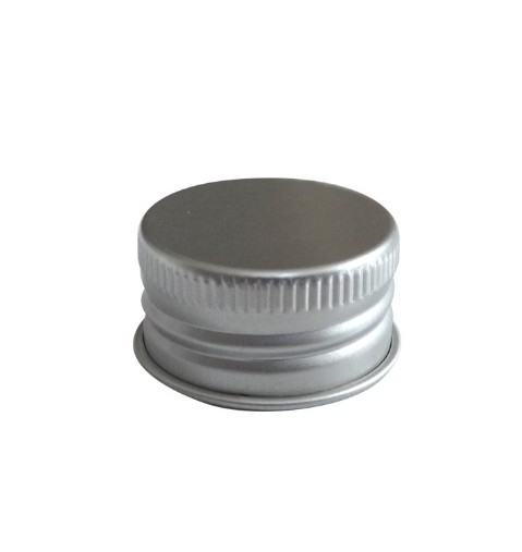 Φ28 Round Natural Color Threaded Aluminum Cap 28*15mm With PE Gasket Metal Threaded Cap Sealing Cover