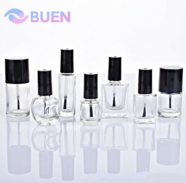 Glass Nail Polish Bottles 3ml 5ml 10ml 15ml 20ml Square Empty Nail Polish Glass Bottle With Brush