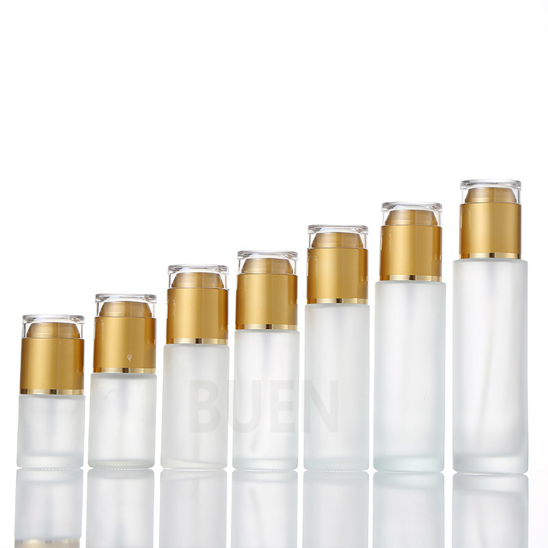 Screw Glass Frosted Glass Cosmetic Jars Cylinder Shape Glass Lotion Jars