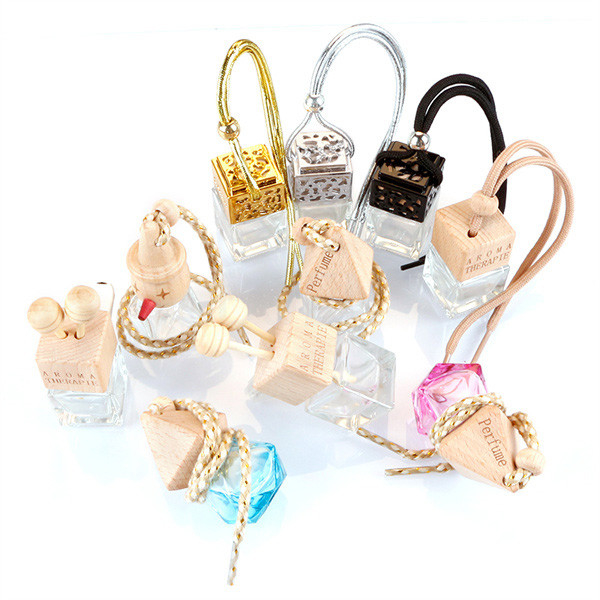 Air Fresheners Empty Car Diffuser Bottles Wooden cap Rectangle