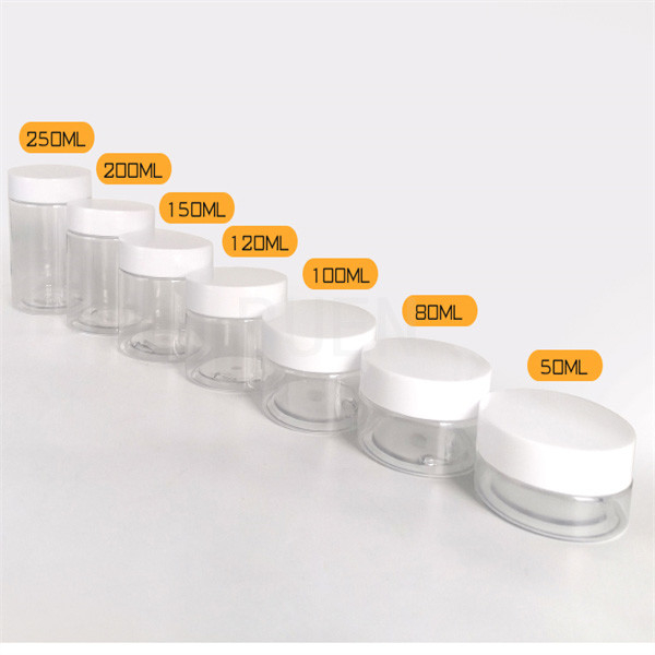 68 Teeth Empty Plastic Cosmetic Jars Wild Mouth With White Plastic Cap